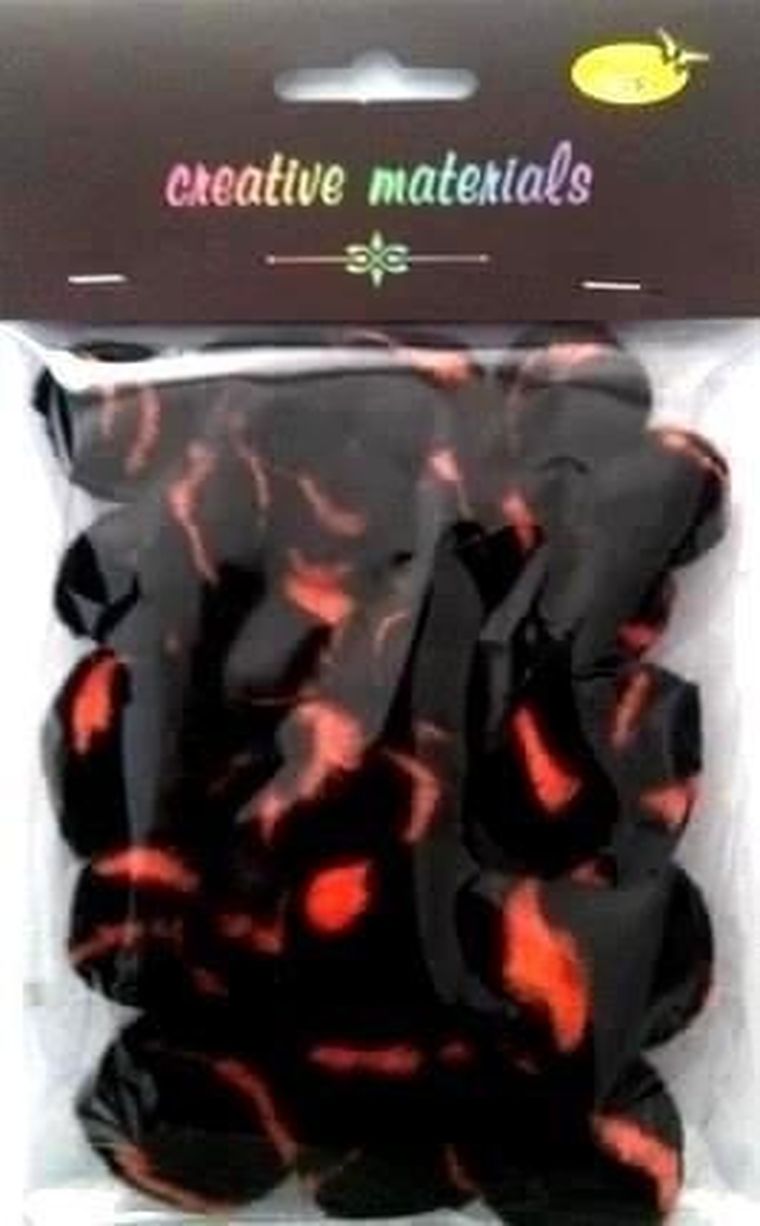 Galeria Hobby, pompony dwukolorowe, pomarańczowo-czarne, 25-40 mm, 21 szt.