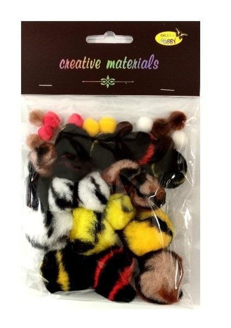 Galeria Hobby, pompony kolorowe, 10-38 mm, 30 szt.