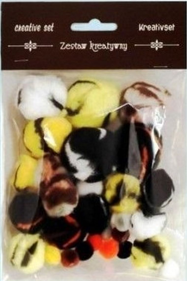 Galeria Hobby, pompony kolorowe, 10-38 mm, 30 szt.