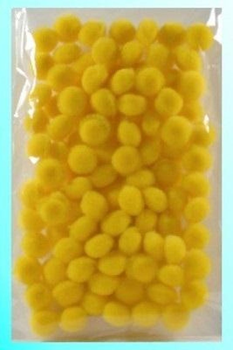 Galeria Hobby, pompony, żółte, 10 mm, 100 szt.