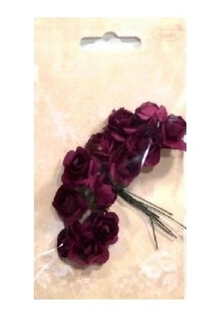 Galeria Hobby, róże papierowe, bordowe, 12 szt.