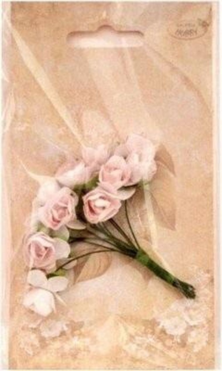 Galeria Hobby, różyczki papierowe, jasnoróżowe, 12 szt.