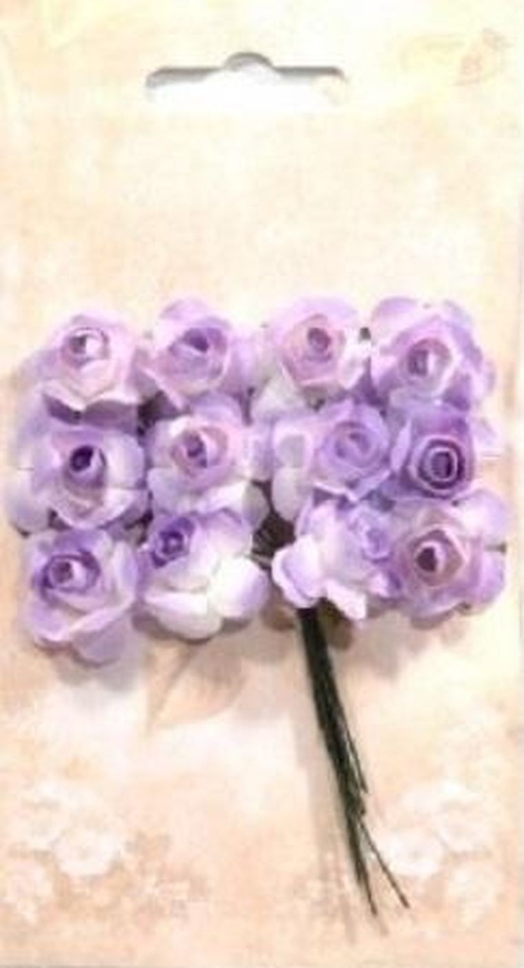 Galeria Hobby, różyczki papierowe, liliowe, 12 szt.