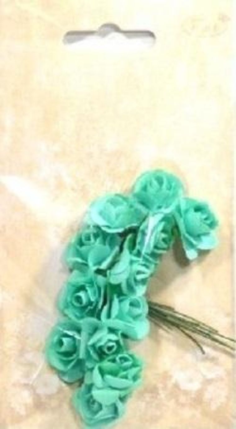 Galeria Hobby, różyczki papierowe, miętowe, 12 szt.