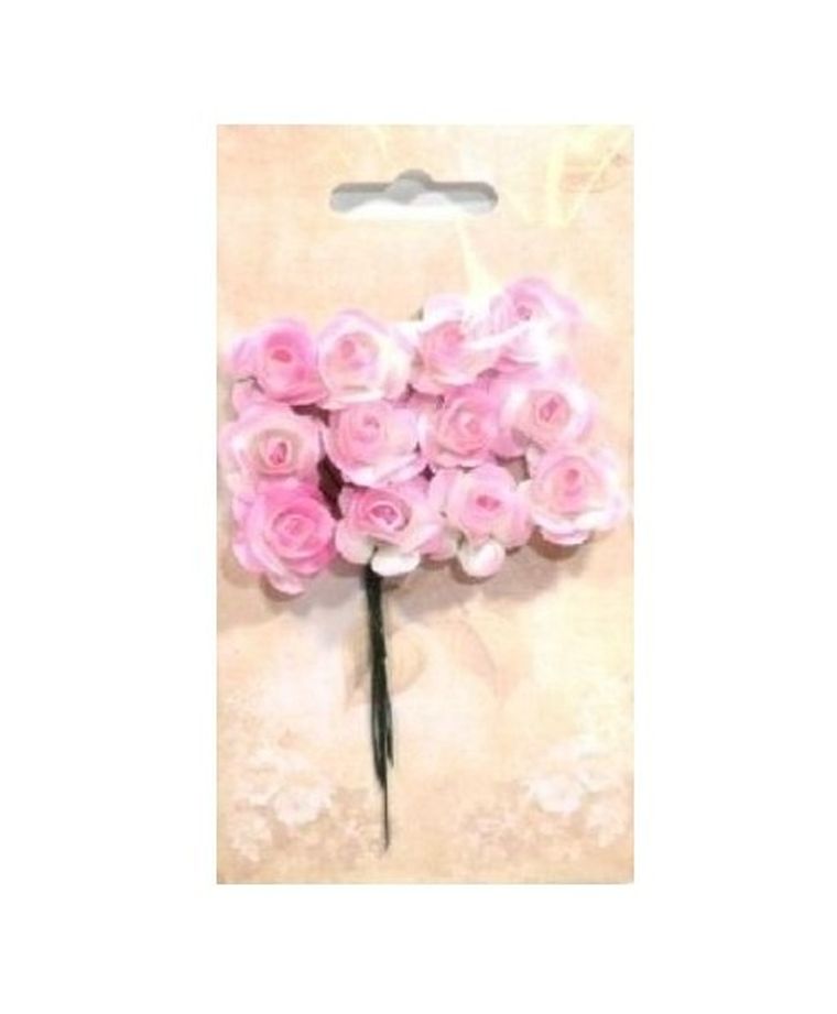 Galeria Hobby, różyczki papierowe, różowo-białe, 12 szt.