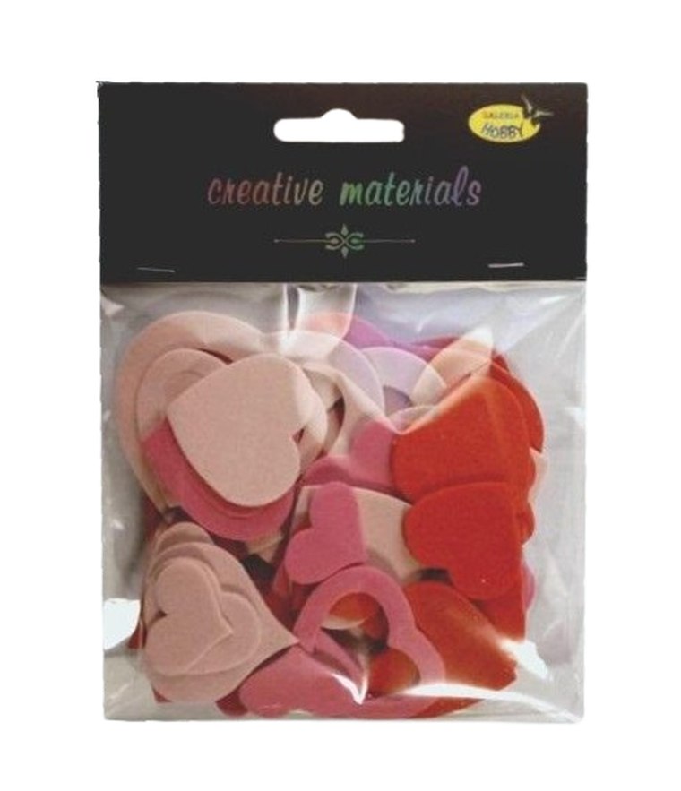 Galeria Hobby, serca z pianki, samoprzylepne, 66 szt.