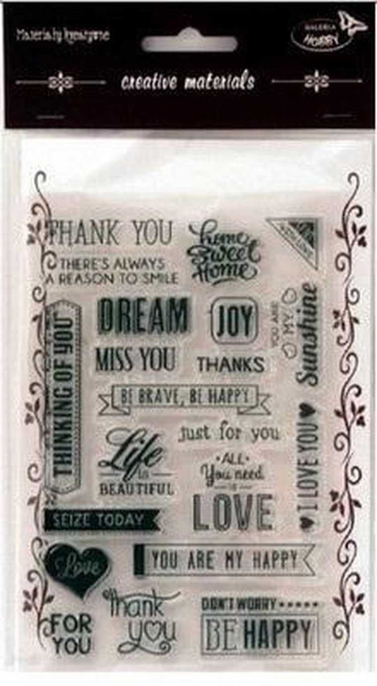 Galeria Hobby, stemple kreatywne, angielskie napisy