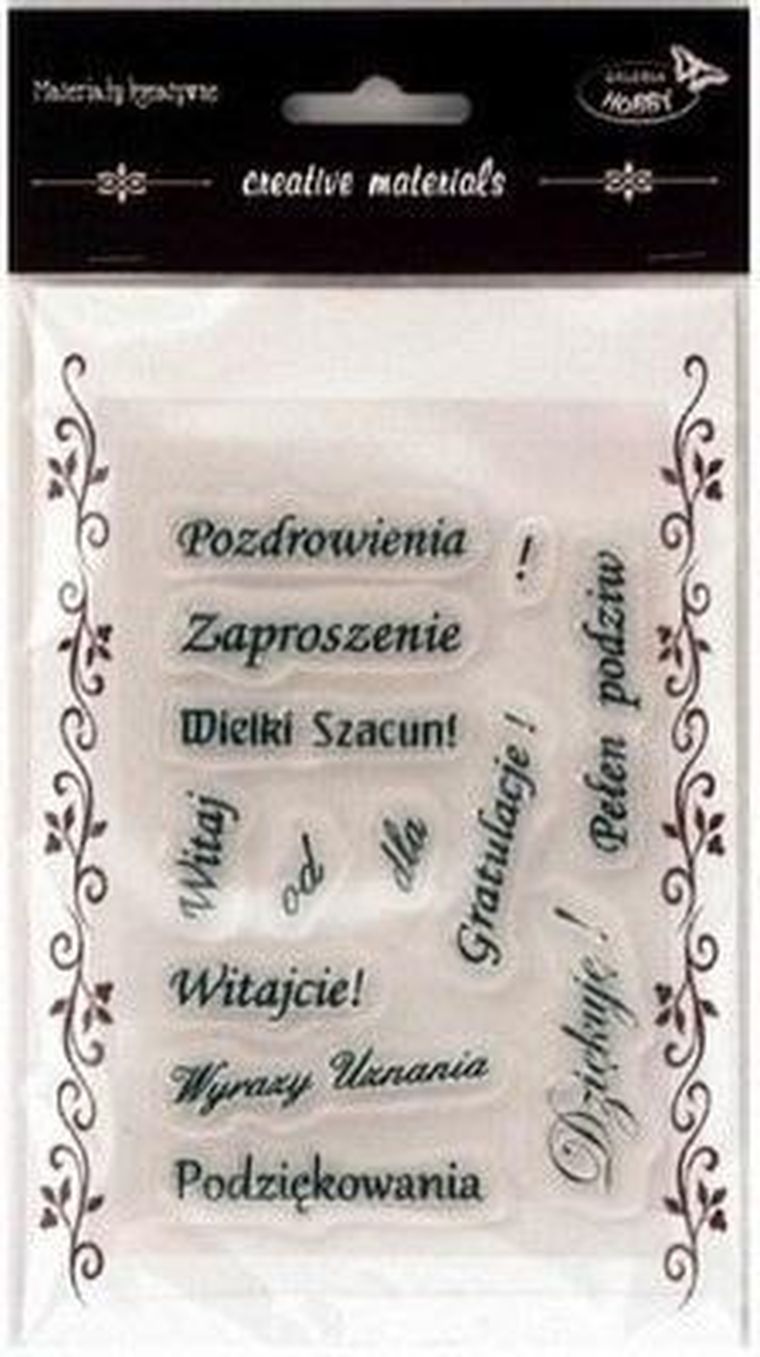 Galeria Hobby, stemple kreatywne, napisy polskie