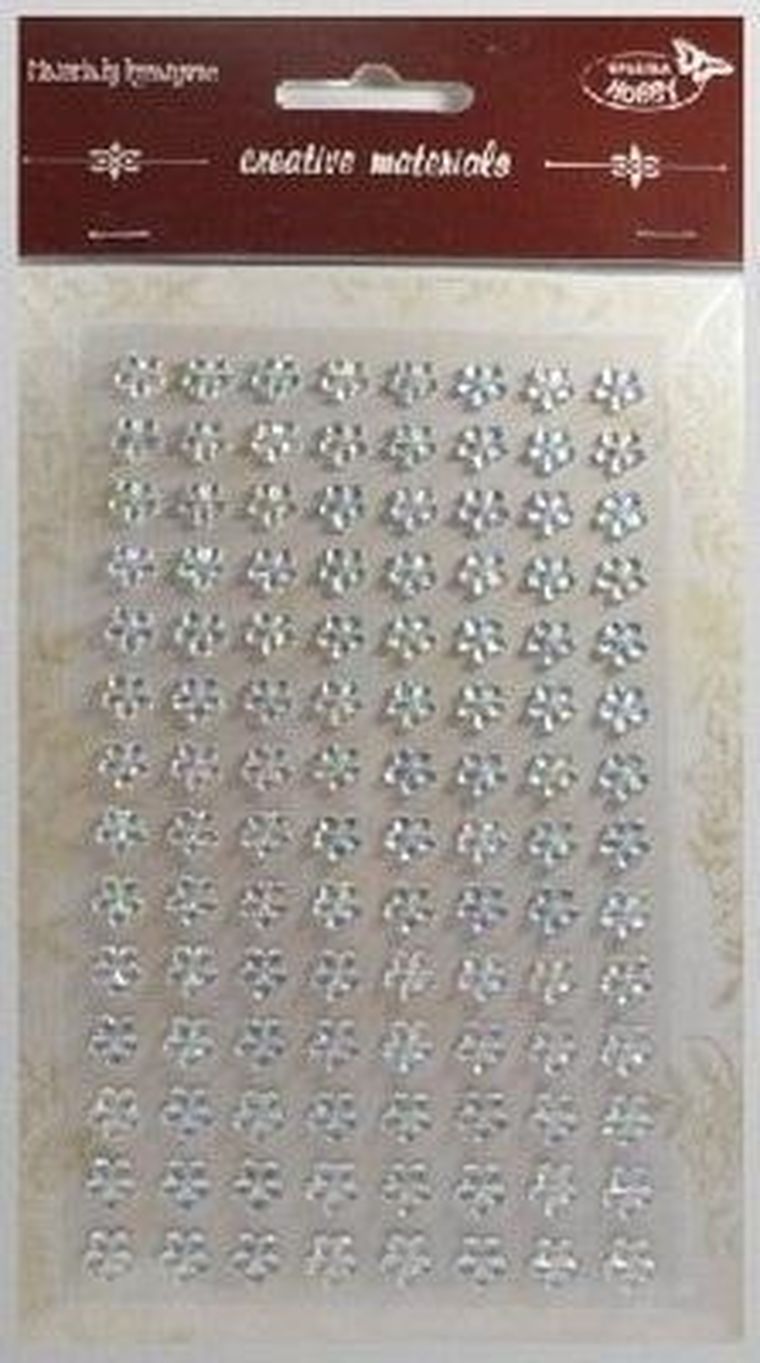 Galeria Hobby, stiker z kryształkami, kwiaty, 8 mm, 112 szt.