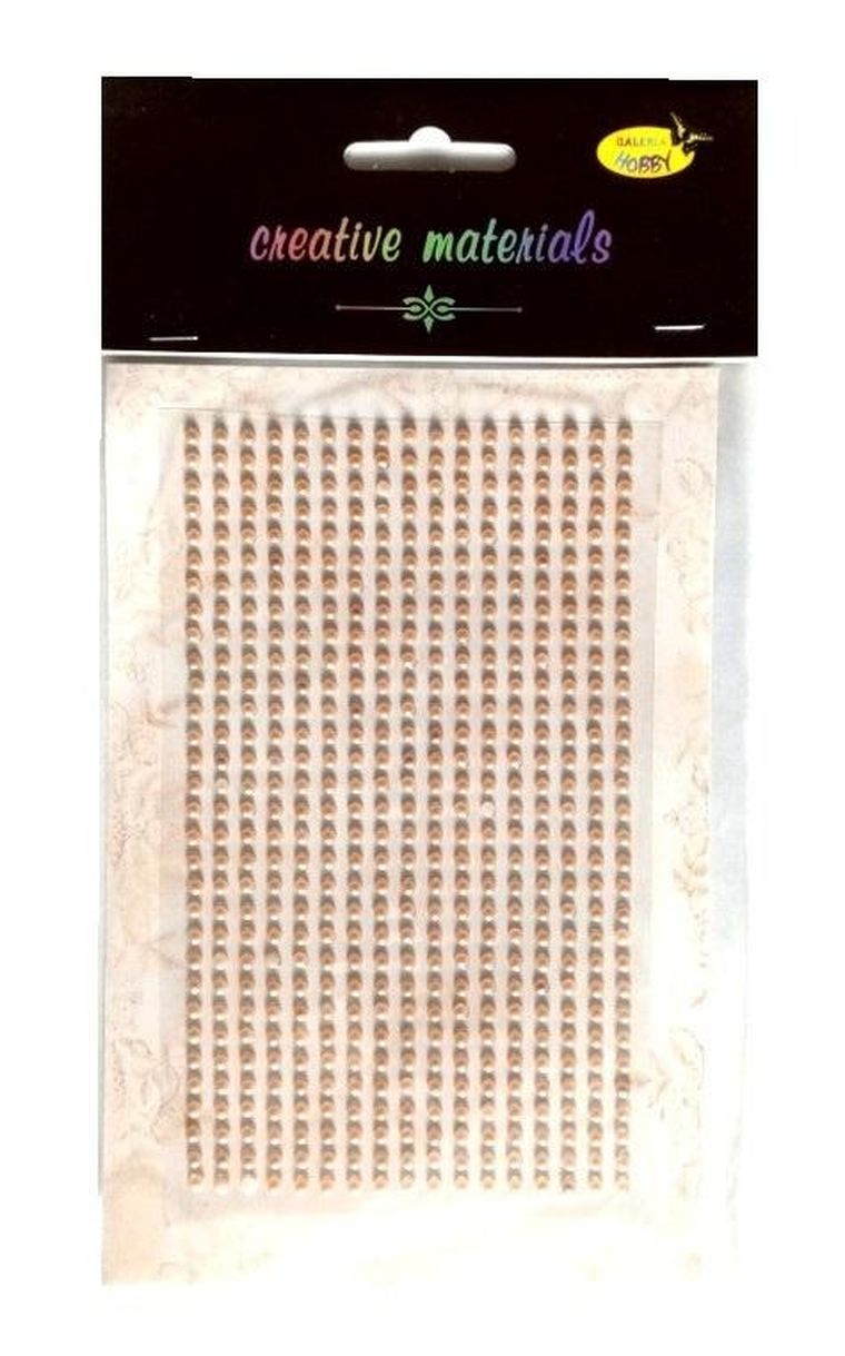 Galeria Hobby, stiker z perełkami, jasny brąz, 3 mm