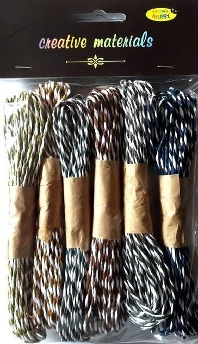 Galeria Hobby, sznurki papierowe duo, 6 kolorów