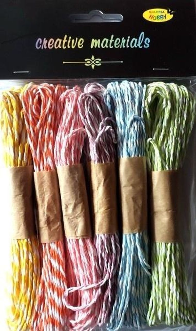Galeria Hobby, sznurki papierowe duo, 6 kolorów