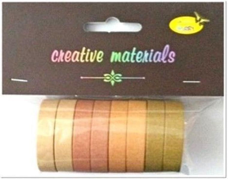 Galeria Hobby, taśmy papierowe, brązowe 10 mm, 8 szt.