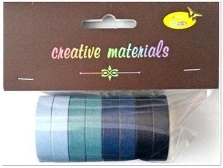 Galeria Hobby, taśmy papierowe, niebieskie, 10 mm, 8 szt.