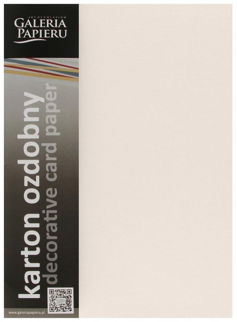 Galeria Papieru, karton ozdobny A4, krem, kratka, 220g, 20 arkuszy