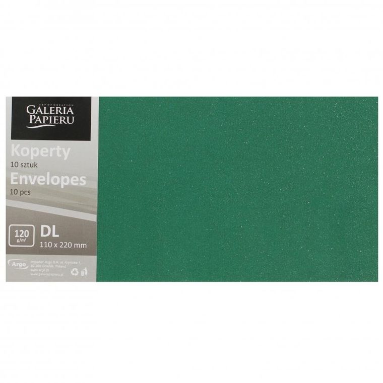 Galeria Papieru, koperta DL, zielona, Mika, 10 szt.