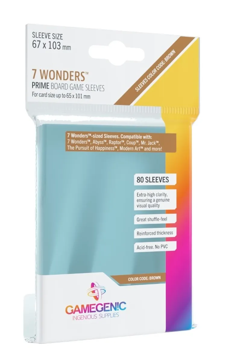 Gamegenic, Prime 7 Wonders Sleeves, 67-103 mm, koszulki na karty, 80 szt.