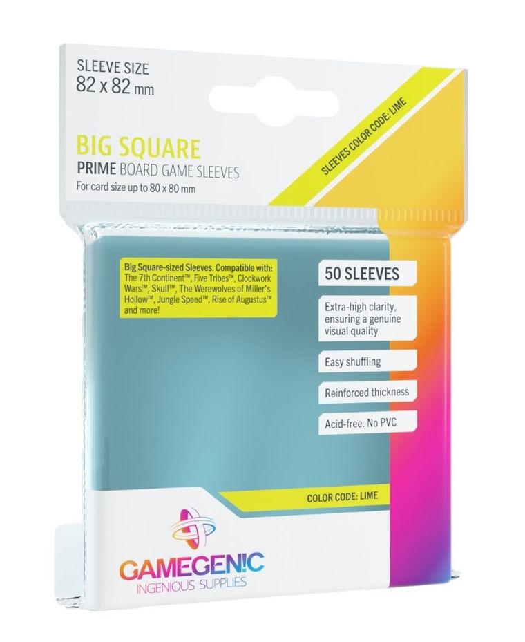 Gamegenic, Prime Big Square-Sized Sleeves, 82-82 mm, koszulki na karty, 50 szt.