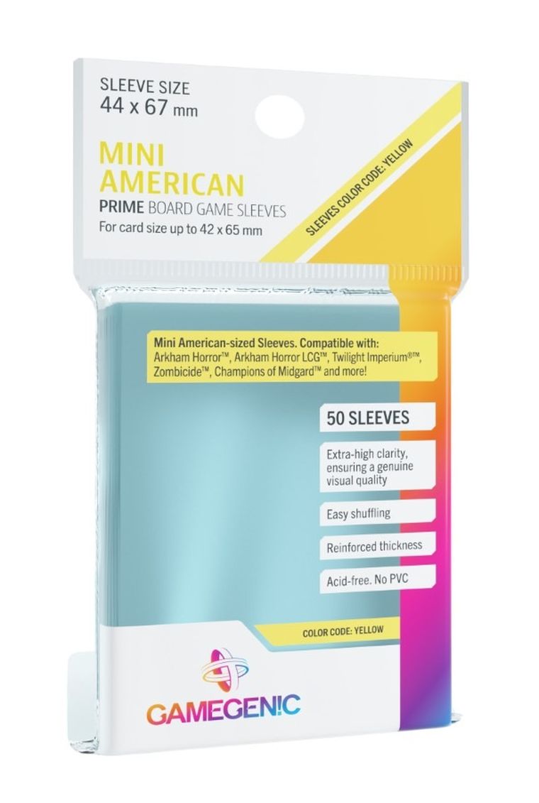 Gamegenic, Prime Mini American-Sized Sleeves, 44-67 mm, koszulki na karty, 50 szt.