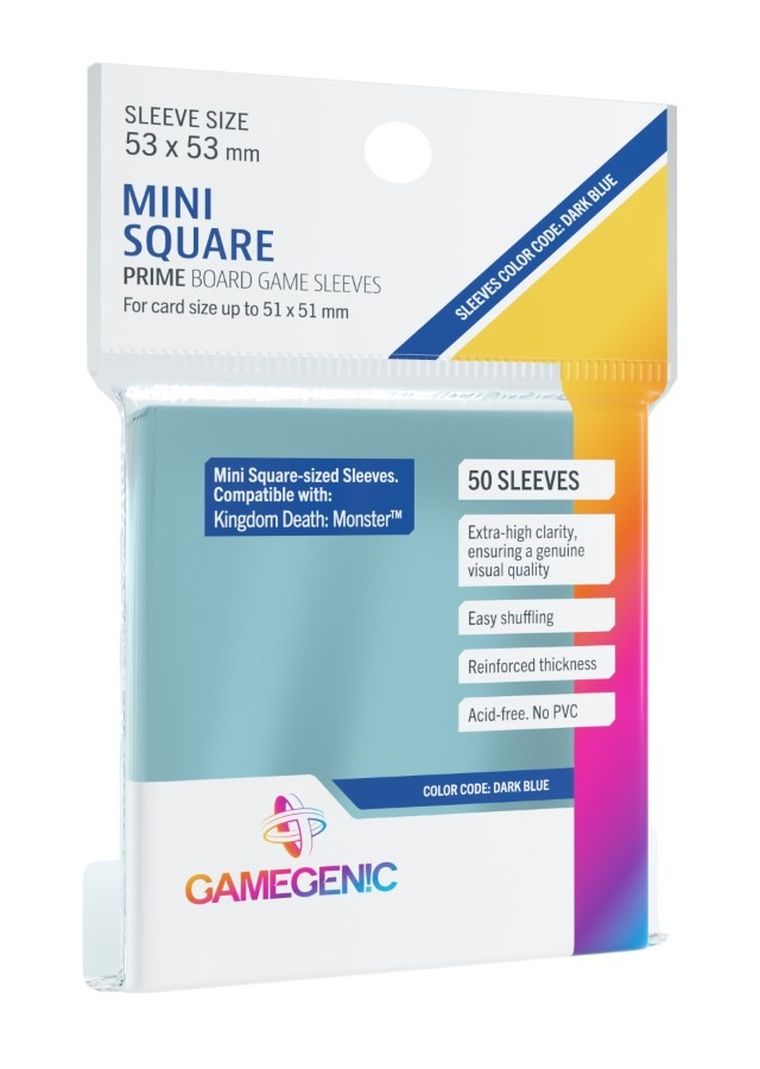 Gamegenic, Prime Mini Square-Sized Sleeves, 53-53 mm, koszulki na karty, 50 szt.