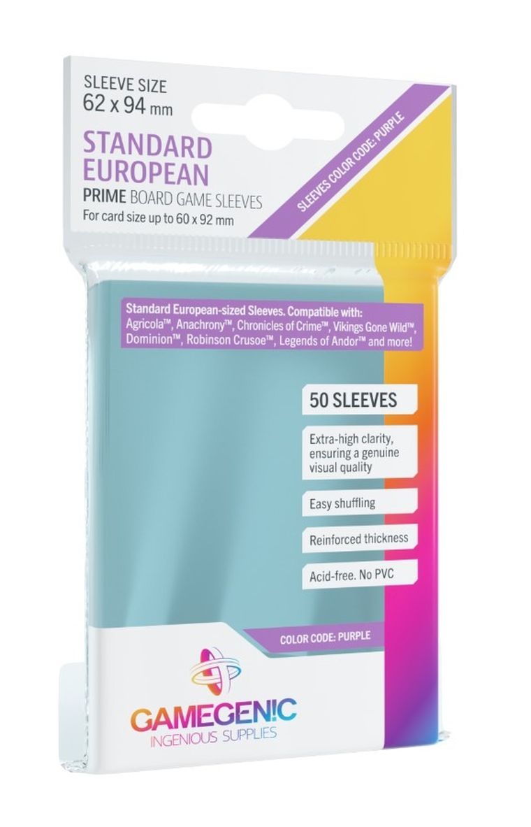 Gamegenic, Prime Standard European-Sized Sleeves, 62-94 mm, koszulki na karty, 50 szt.