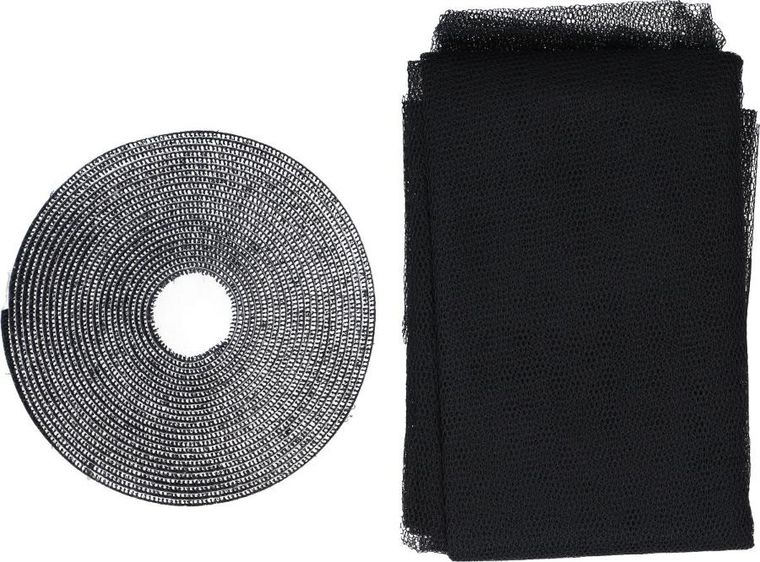 Garden Life, moskitiera okienna, poliester, taśma rzep, czarna, 130-150 cm