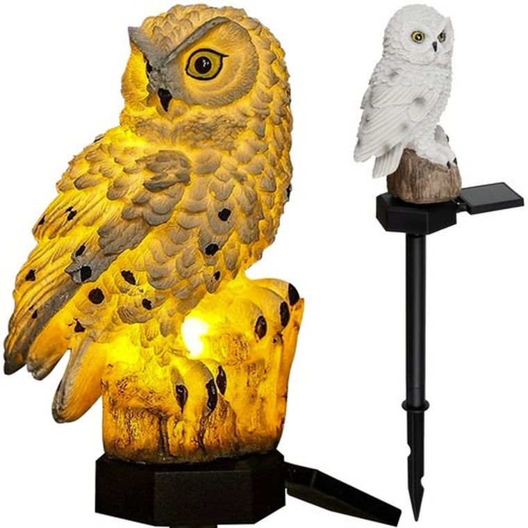 Gardlov, lampa ogrodowa solarna, sowa