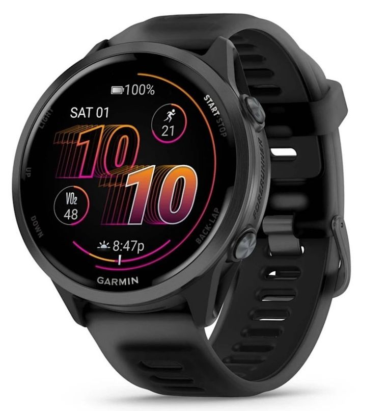 Garmin, Forerunner 570 AMOLED, zegarek, 47 mm, czarny