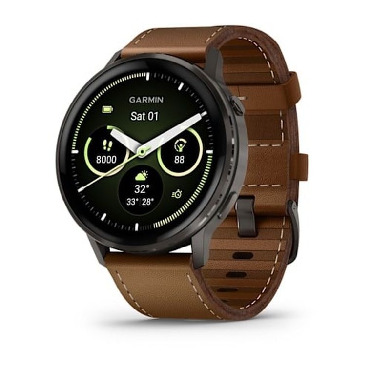 Garmin, Venu 4 AMOLED, zegarek, 45 mm, brązowy