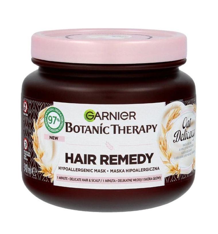 Garnier, Botanic Therapy, hypoalergiczna maska do włosów delikatnych z mlekiem owsianym i kremem ryżowym, 340 ml