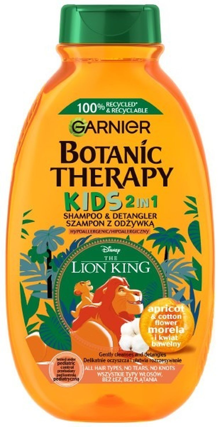 Garnier, Botanic Therapy Kids, szampon do włosów z odżywką 2w1, lion king, 250 ml