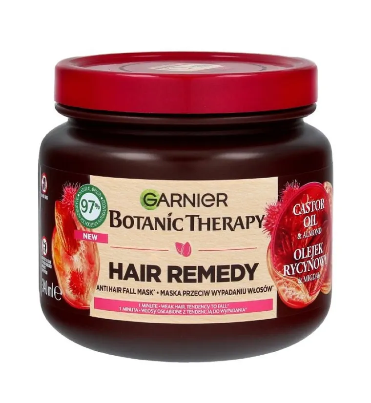 Garnier, Botanic Therapy, maska przeciw wypadaniu włosów z olejkiem rycynowym, 340 ml