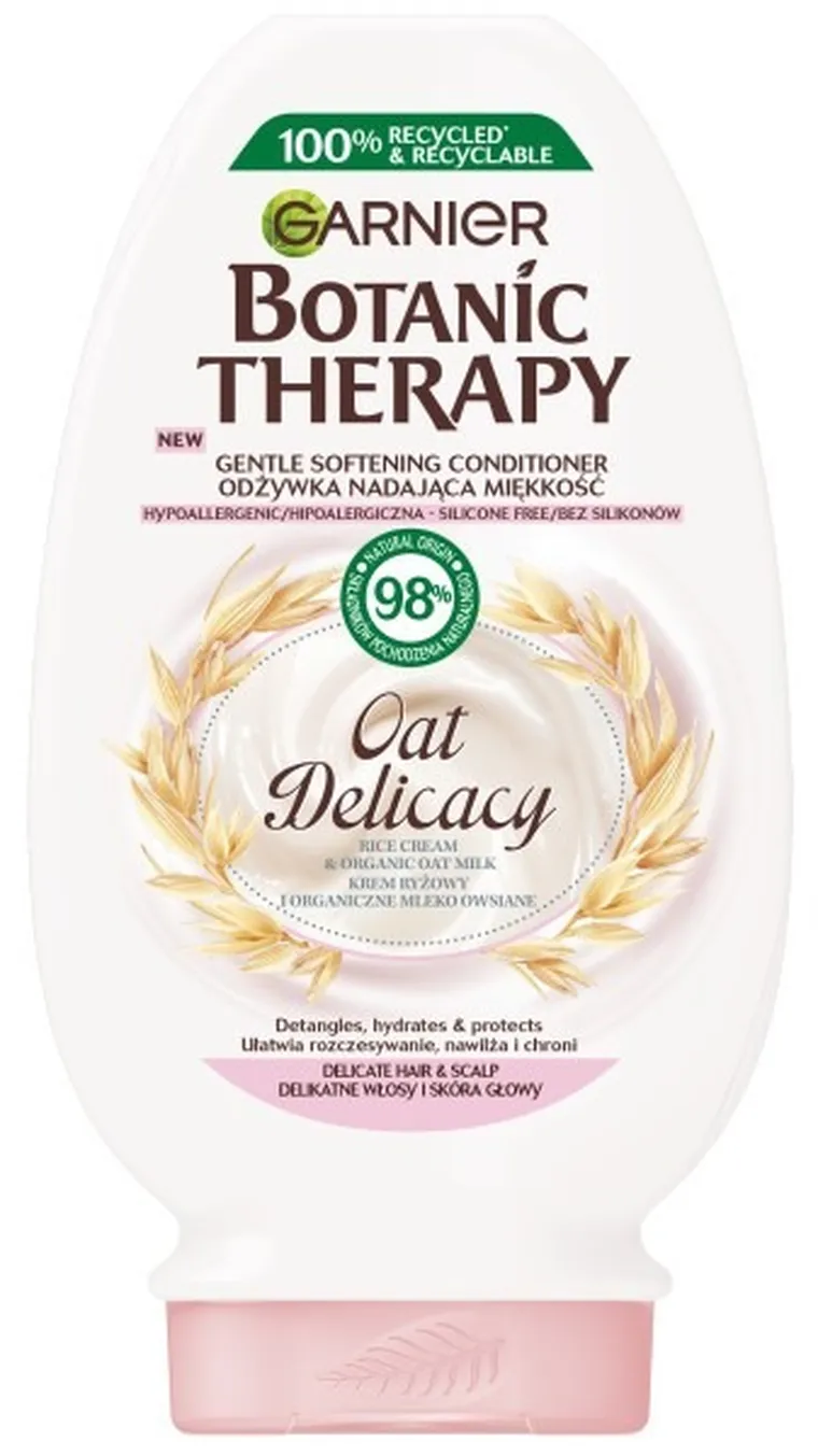 Garnier, Botanic Therapy, Oat Delicacy, odżywka nadająca miękkość, do delikatnych włosów i skóry głowy, 200 ml