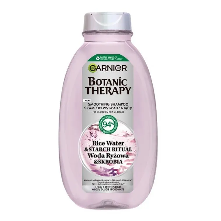 Garnier, Botanic Therapy, szampon wygładzający do włosów długich i porowatych, woda ryżowa i skrobia, 400 ml
