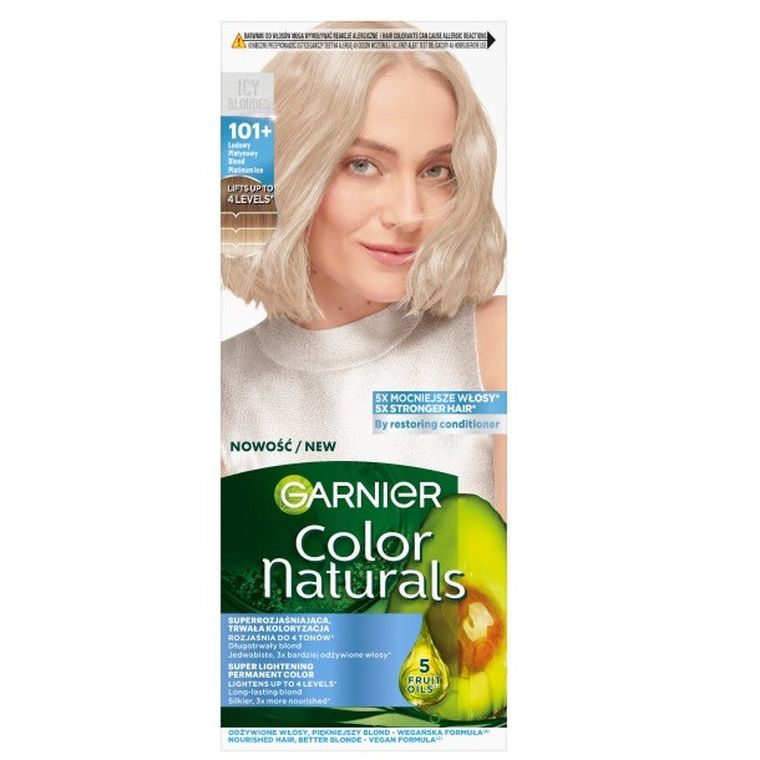 Garnier, Color Naturals, odżywcza farba do włosów, 101+ lodowy platynowy blond