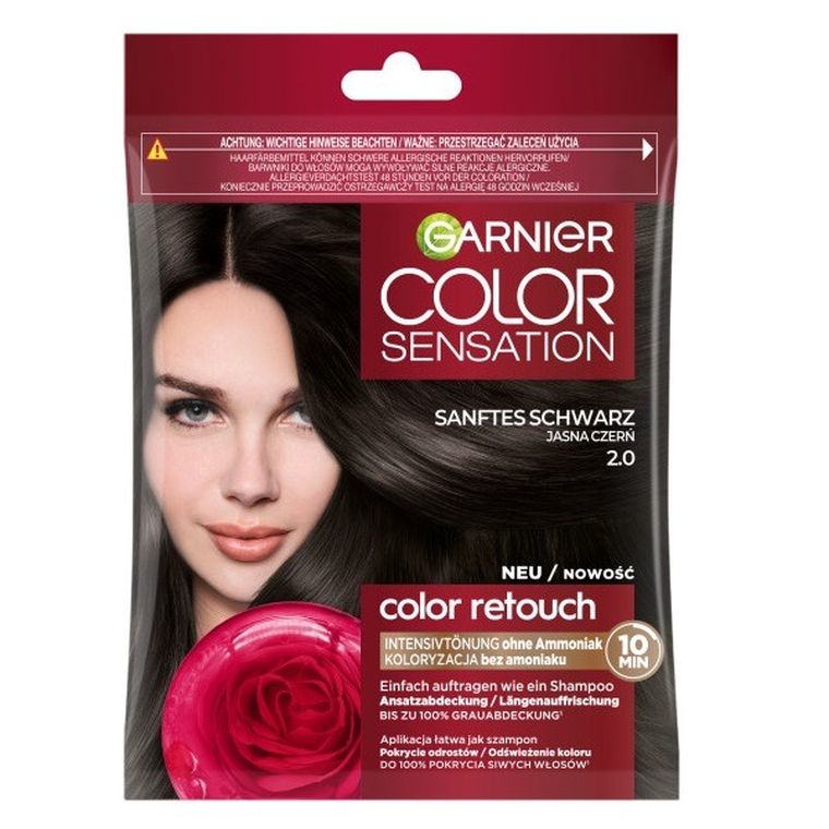 Garnier, Color Sensation Color Retouch, szampon koloryzujący 2.0, jasna czerń