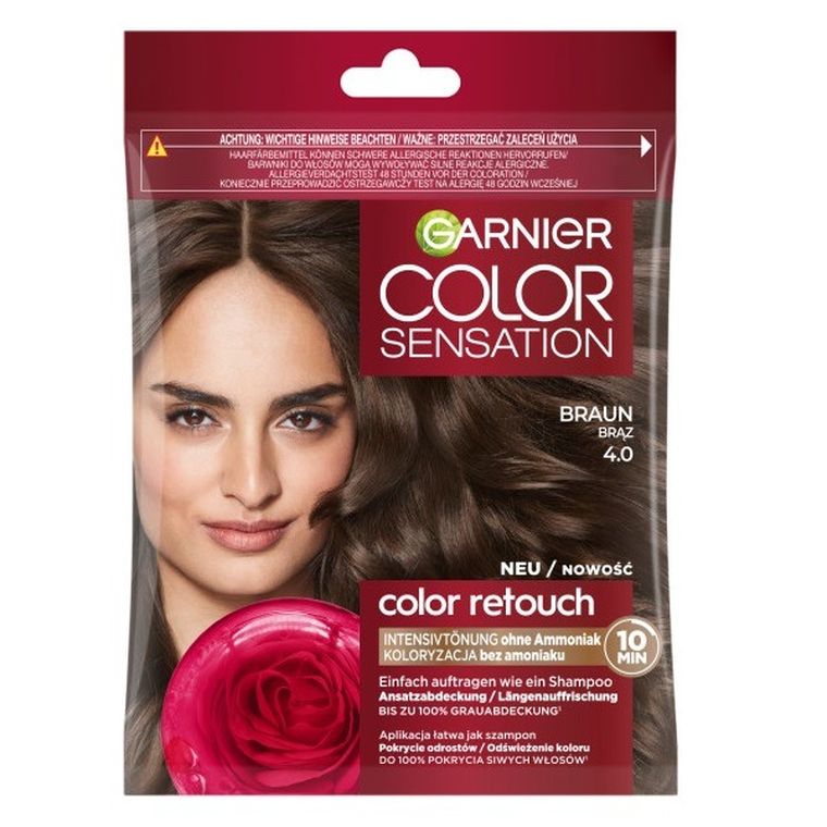 Garnier, Color Sensation Color Retouch, szampon koloryzujący 4.0, brąz