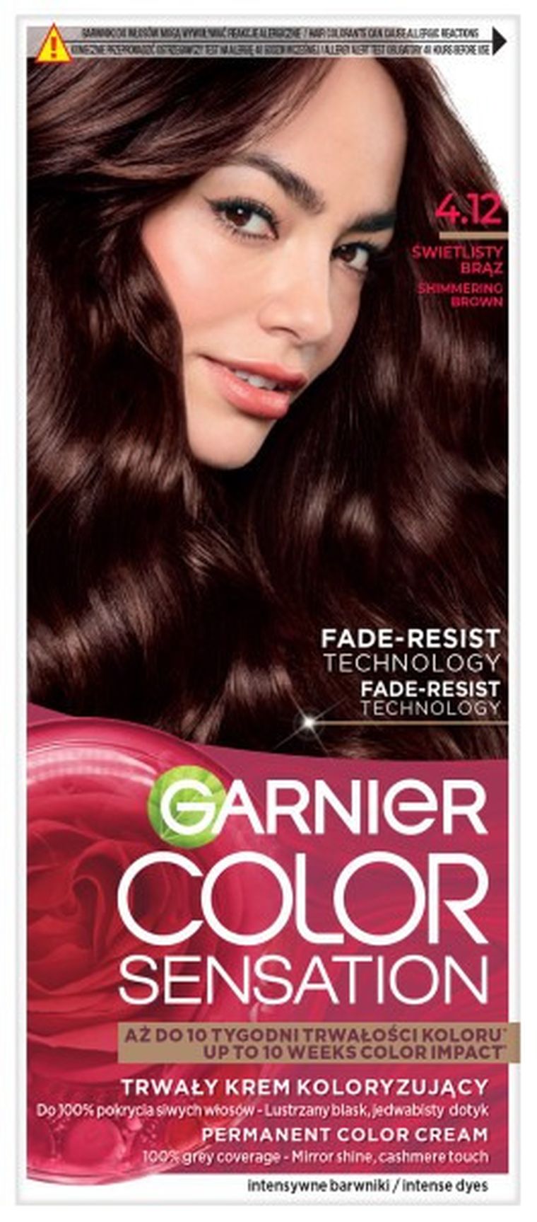 Garnier, Color Sensation, krem koloryzujący, nr 412 - świetlisty brąz