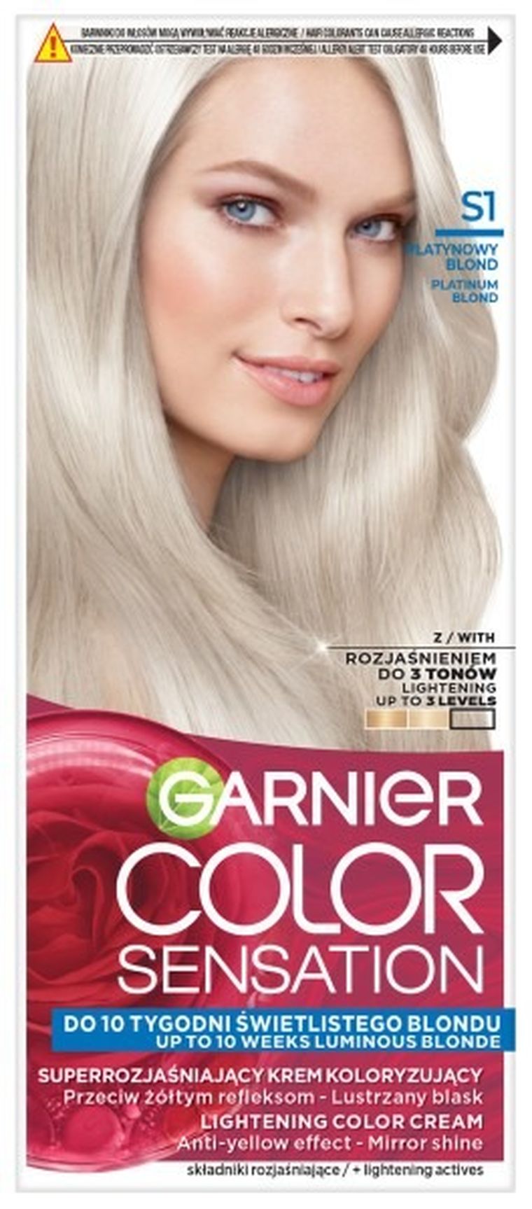 Garnier, Color Sensation, krem koloryzujący, nr s1 - platynowy blond