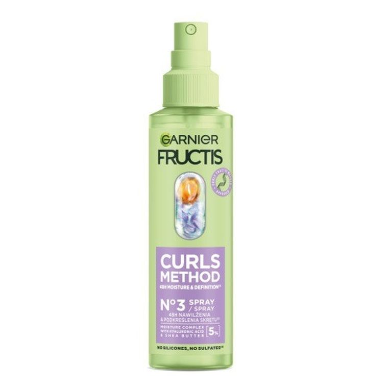 Garnier, Fructis Curls Method, nawilżająco-odświeżający spray do loków, 150 ml