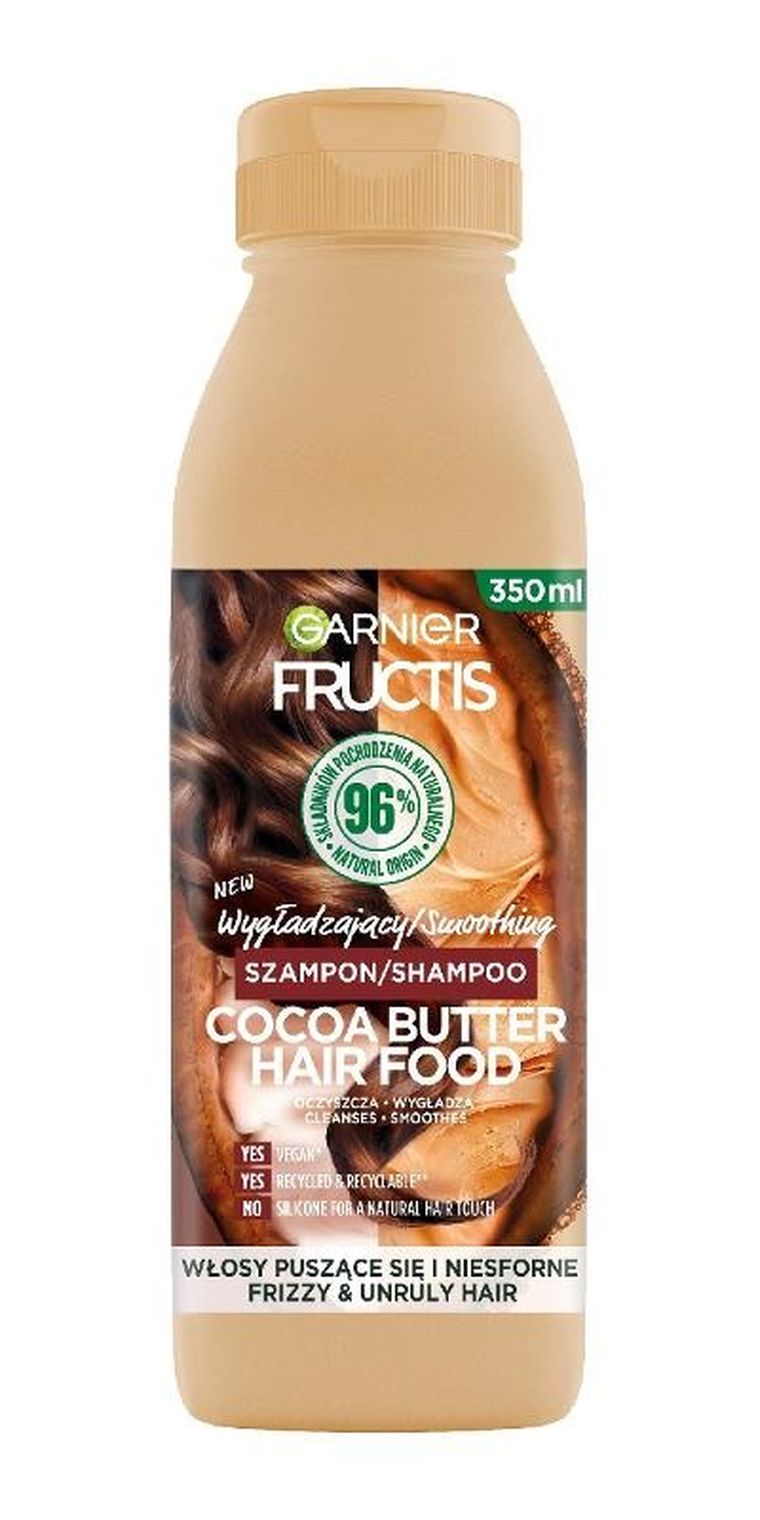 Garnier Fructis, Hair Food, szampon do włosów, wygładzający, Cocoa Butter, 350 ml