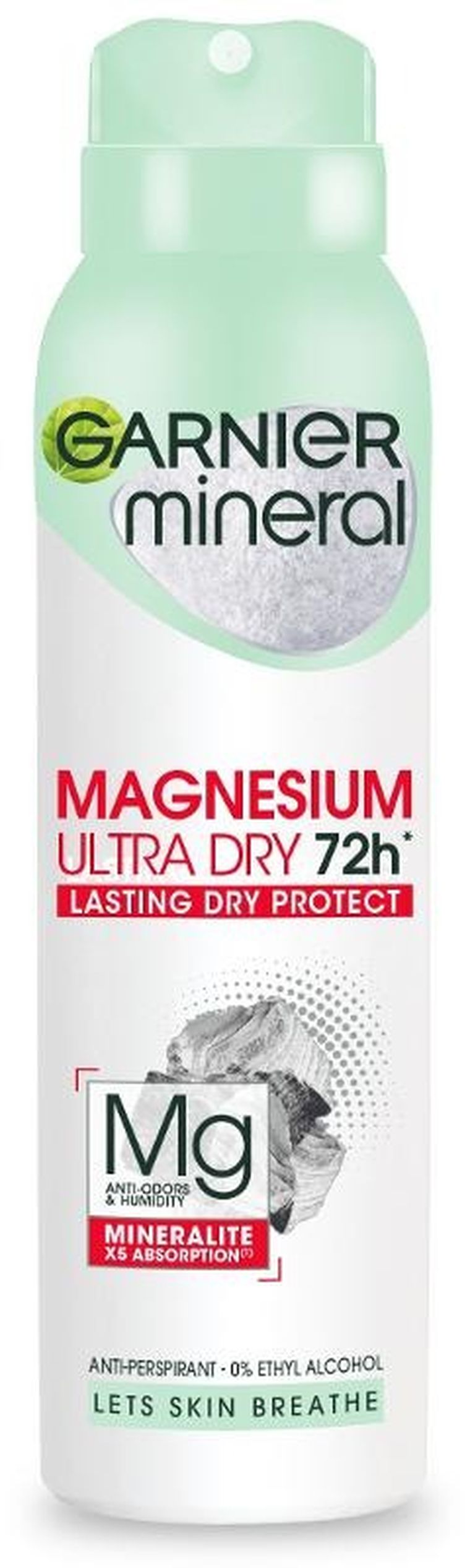 Garnier, Mineral, dezodorant, spray, Magnesium Ultra Dry, 72h, lasting dry Protect, 150 ml
