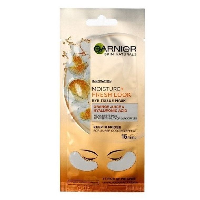 Garnier, Moisture Fresh Look Eye Tissue Mask, maseczka pod oczy, 1 para, Pomarańcza, 6 g