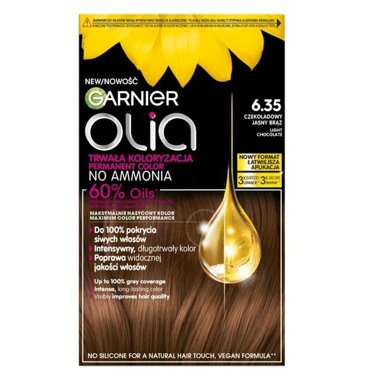 Garnier, Olia, farba do włosów nr 635 light chocolate