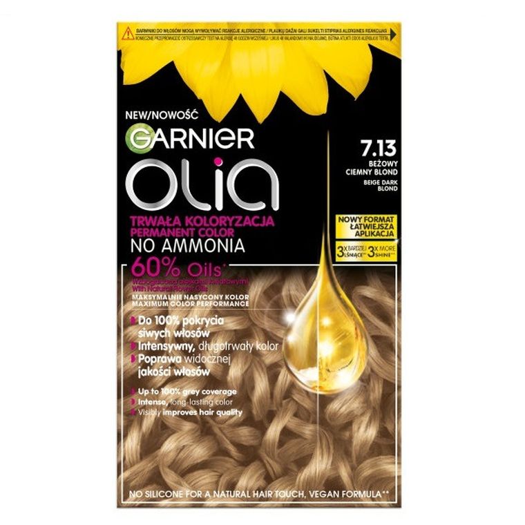Garnier, Olia, farba do włosów nr 713 beżowy ciemny blond