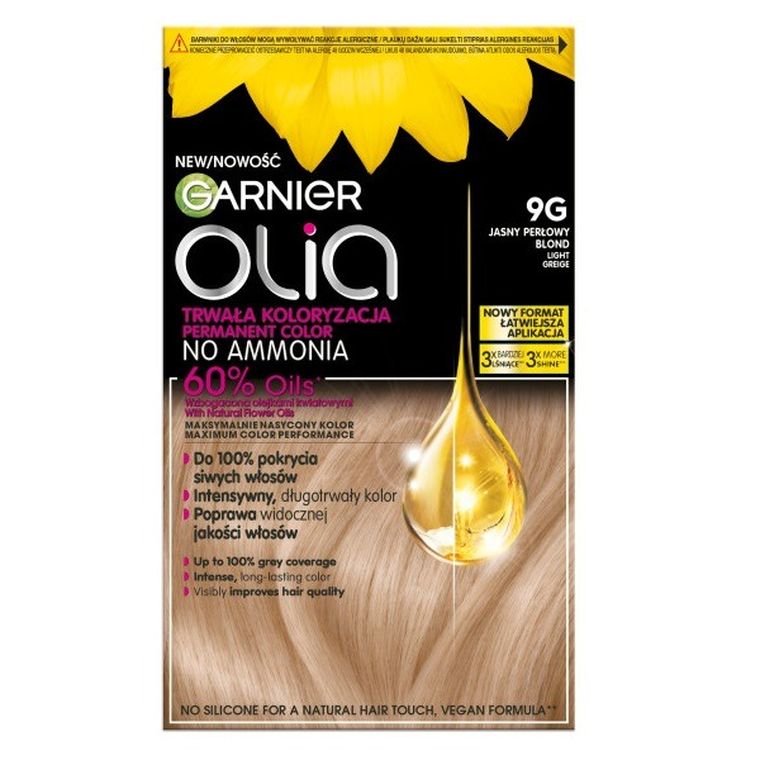 Garnier, Olia, farba do włosów nr 9G jasny perłowy blond