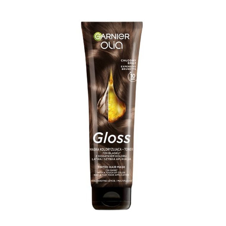 Garnier, Olia Gloss, maska koloryzująca-toner do włosów, chłodny brąz, 150 ml
