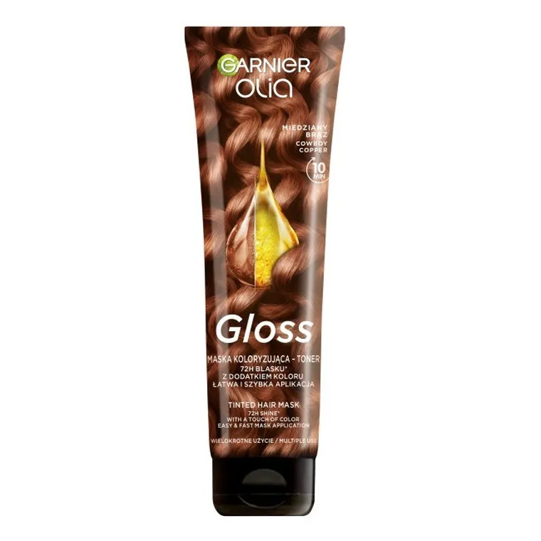 Garnier, Olia Gloss, maska koloryzująca-toner do włosów, miedziany brąz, 150 ml