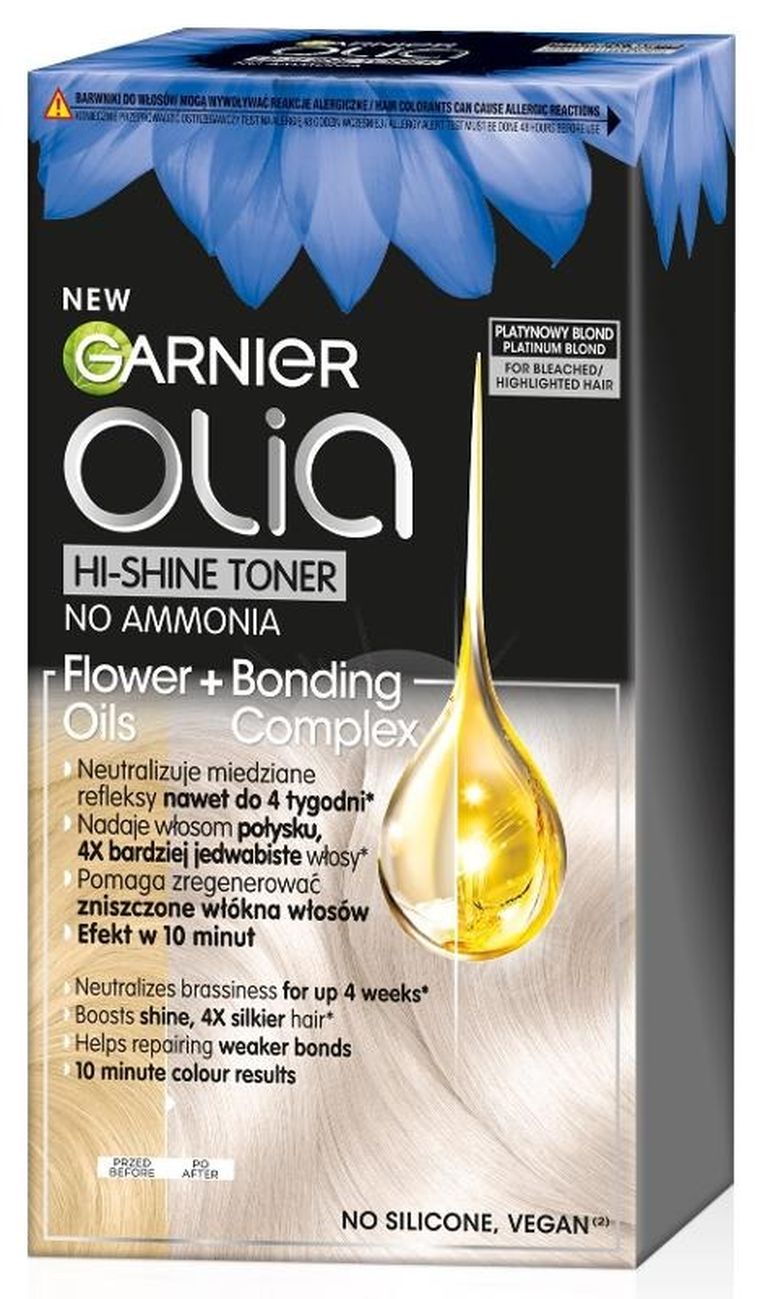 Garnier, Olia Hi-Shine, toner do włosów blond, platynowy blond, 1 szt.