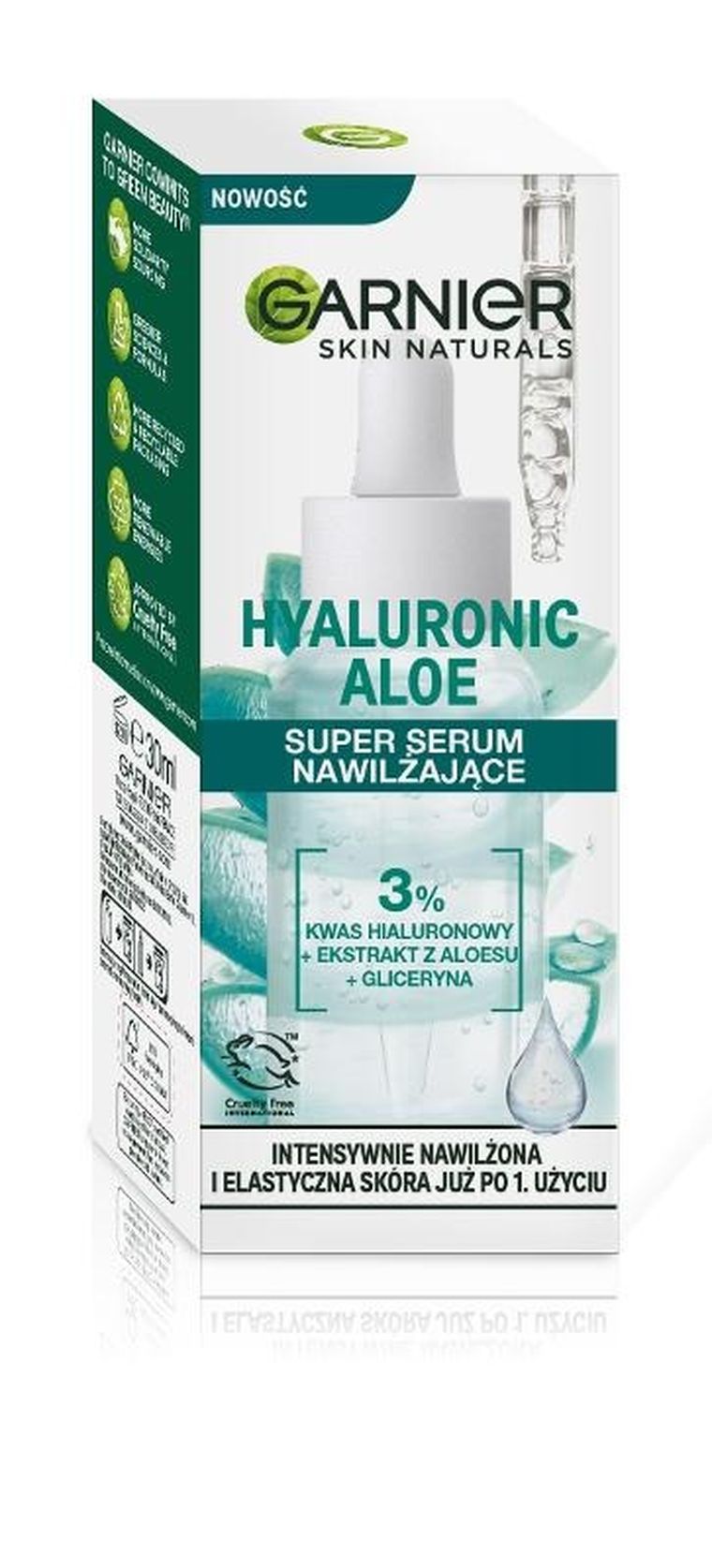 Garnier, Skin Naturals Hyaluronic Aloe, super serum nawilżające do każdego typu cery, 30 ml